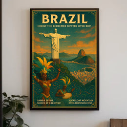Brazil Carnival Rio Poster: Vintage Travel Art