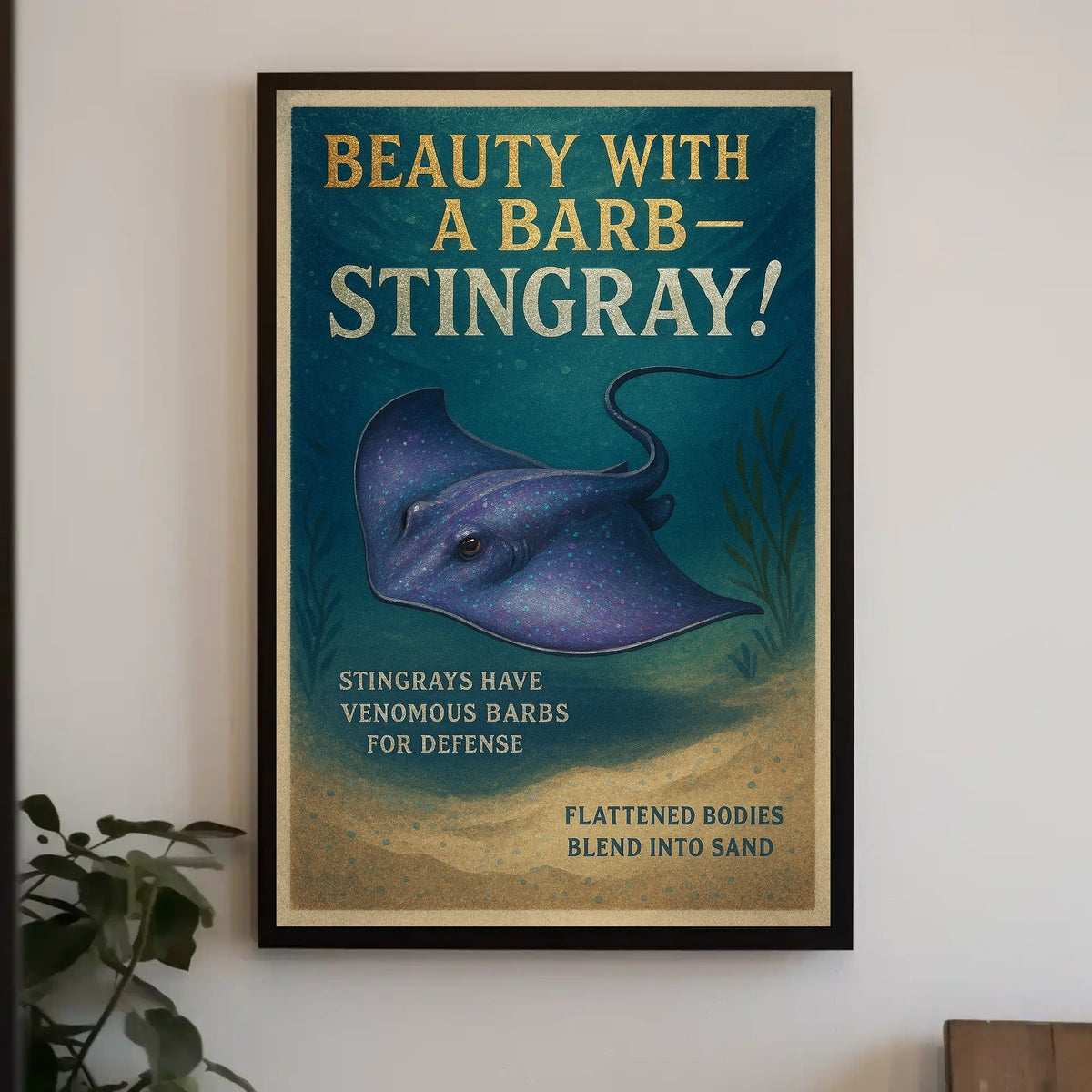 Beauty with a Barb Stingray Poster