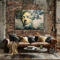 Surreal Nature-Inspired Human Face Art Poster