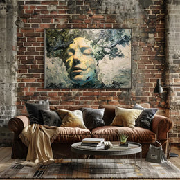 Surreal Nature-Inspired Human Face Art Poster