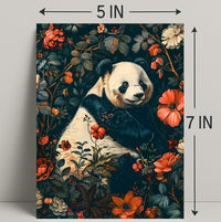 Peaceful Panda in a Botanical Wonderland Animal Poster