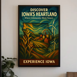Iowa Tourism: Nature and Community, Travel Poster
