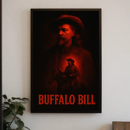 Buffalo Bill Portrait with Cowboy and Rider - Heritage Poster