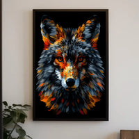 Vibrant Wolf Portrait Poster