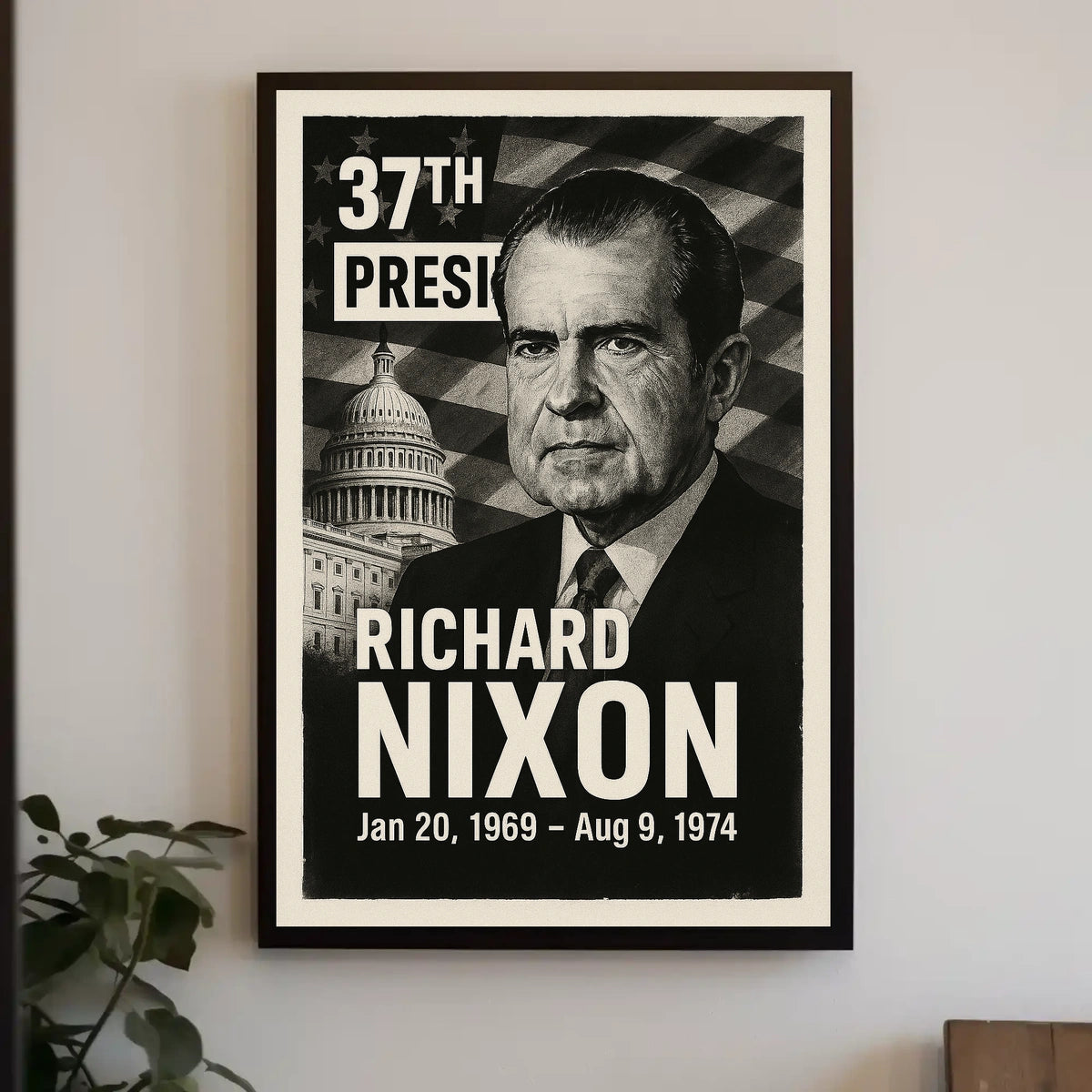 Richard Nixon 37th President of the United States Digital Montaje Poster