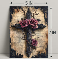 Roses And Cross Poster