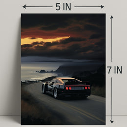 Coastal Drive At Sunset Poster