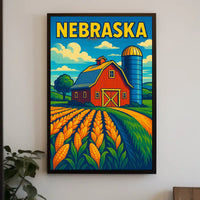 Nebraska Farm Scene Poster