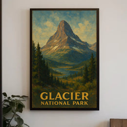 Glacier National Park Scenic Wilderness Landscape Majestic Wanderlust Glacial Views Poster