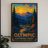 Olympic National Park Poster Landscape Wall Art 18x24