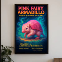 Pink Fairy Armadillo Illusive Wonder of the Desert Poster