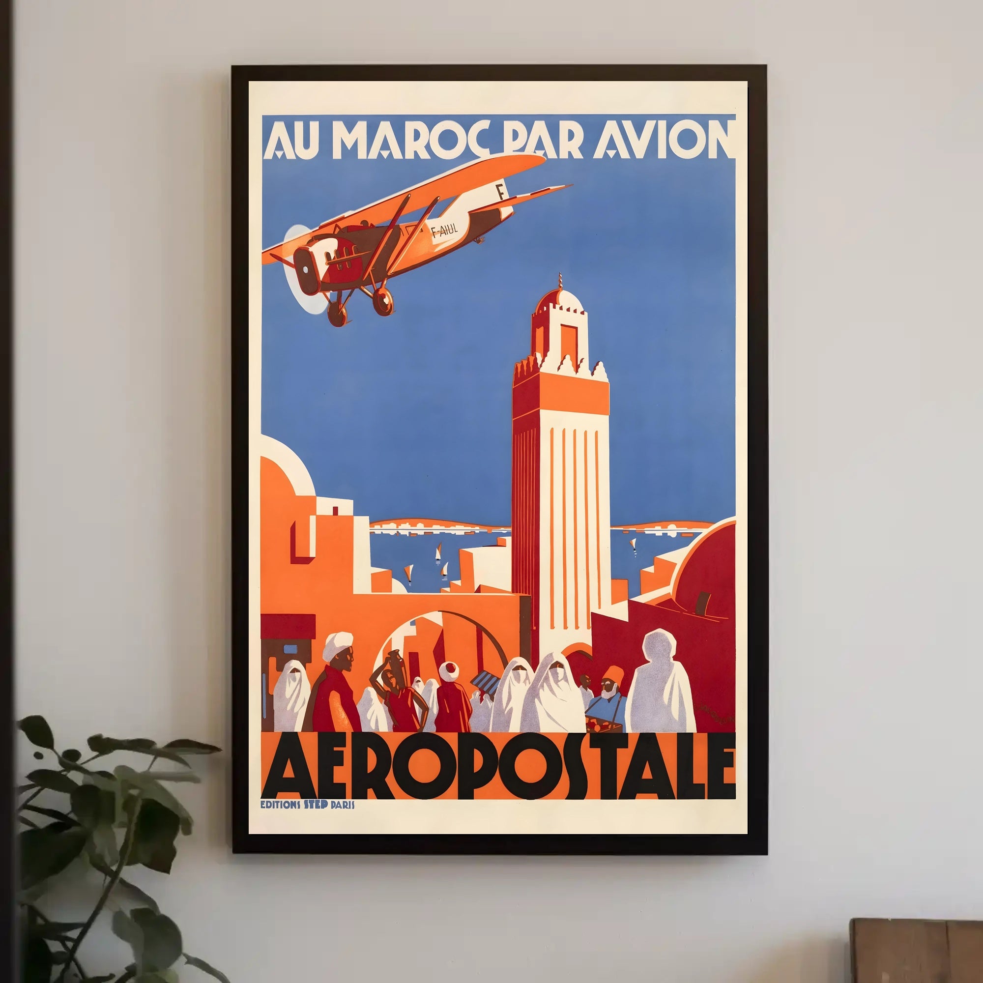Vintage Moroccan Air Travel Promotion Travel Poster