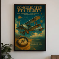 Vintage Aviation Poster: Consolidated PT-1 Trusty Adventure