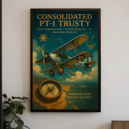 Vintage Aviation Poster: Consolidated PT-1 Trusty Adventure