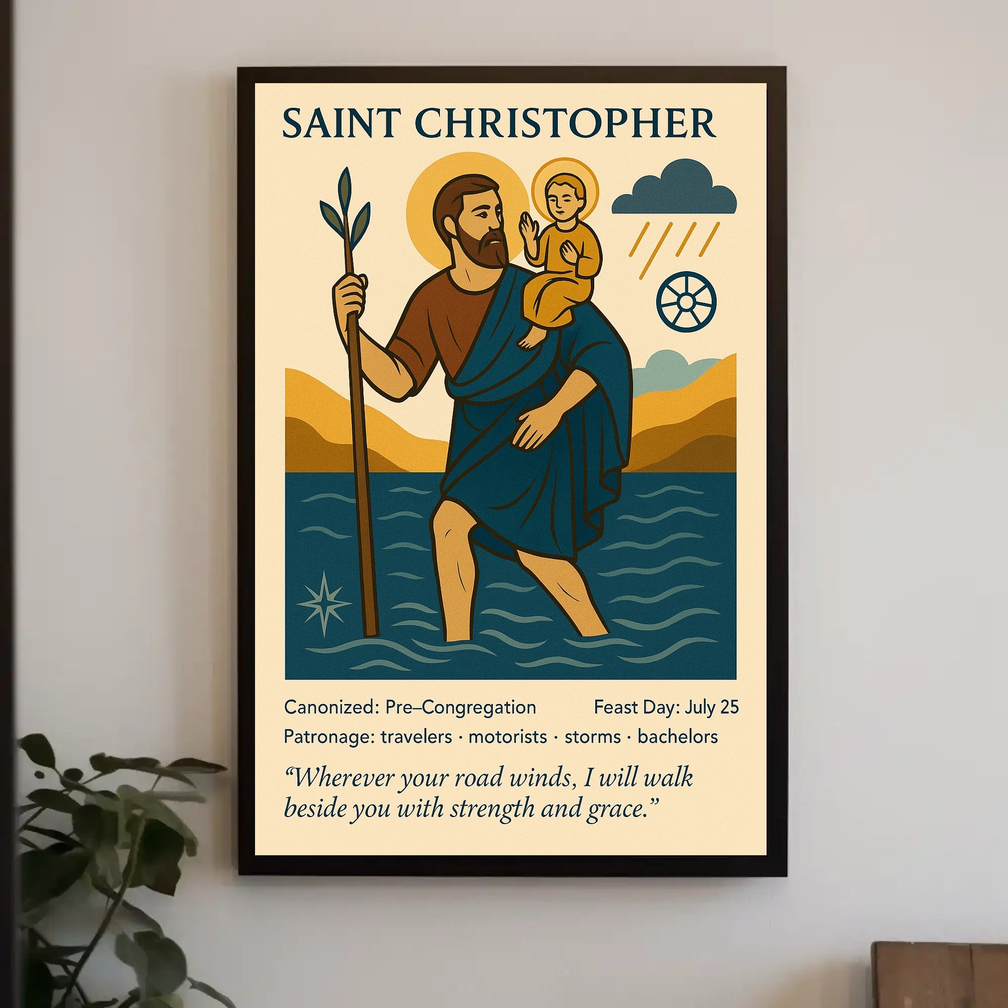 Saint Christopher Vintage Iconography in Mythology Poster