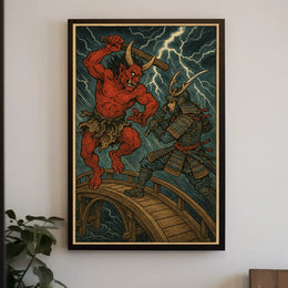 Samurai vs Oni Battle: Fantasy or Mythology Poster