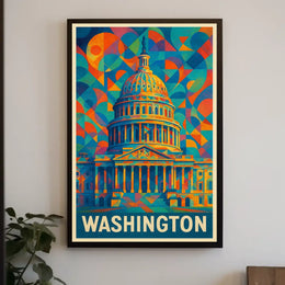 Washington Capitol Art Poster