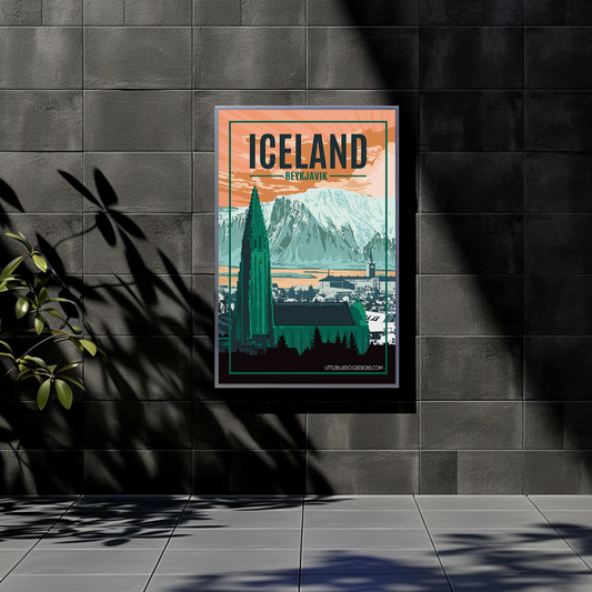 Reykjavik Iceland Travel Poster