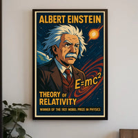 Einstein Relativity Vintage Educational Science Poster