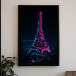 Neon Dreams Eiffel Tower Poster PosterGoat