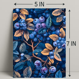 Blueberries and Foliage Artistic Design Artistic Poster