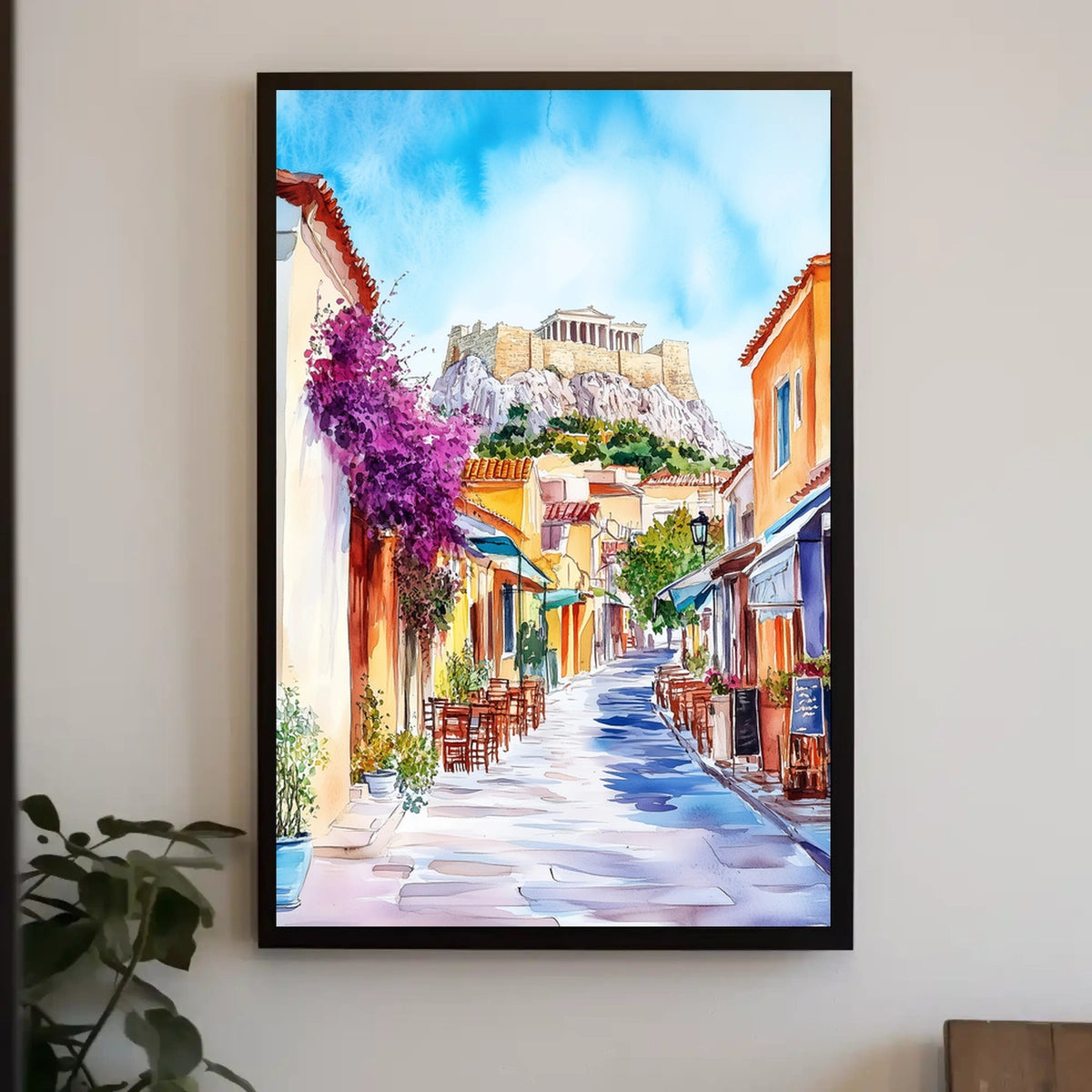 Greece Athens Acropolis Street View Poster