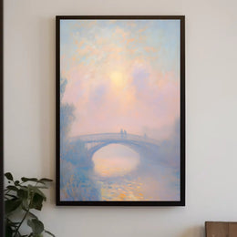 Serene Bridge Sunset Poster Wall Art Print