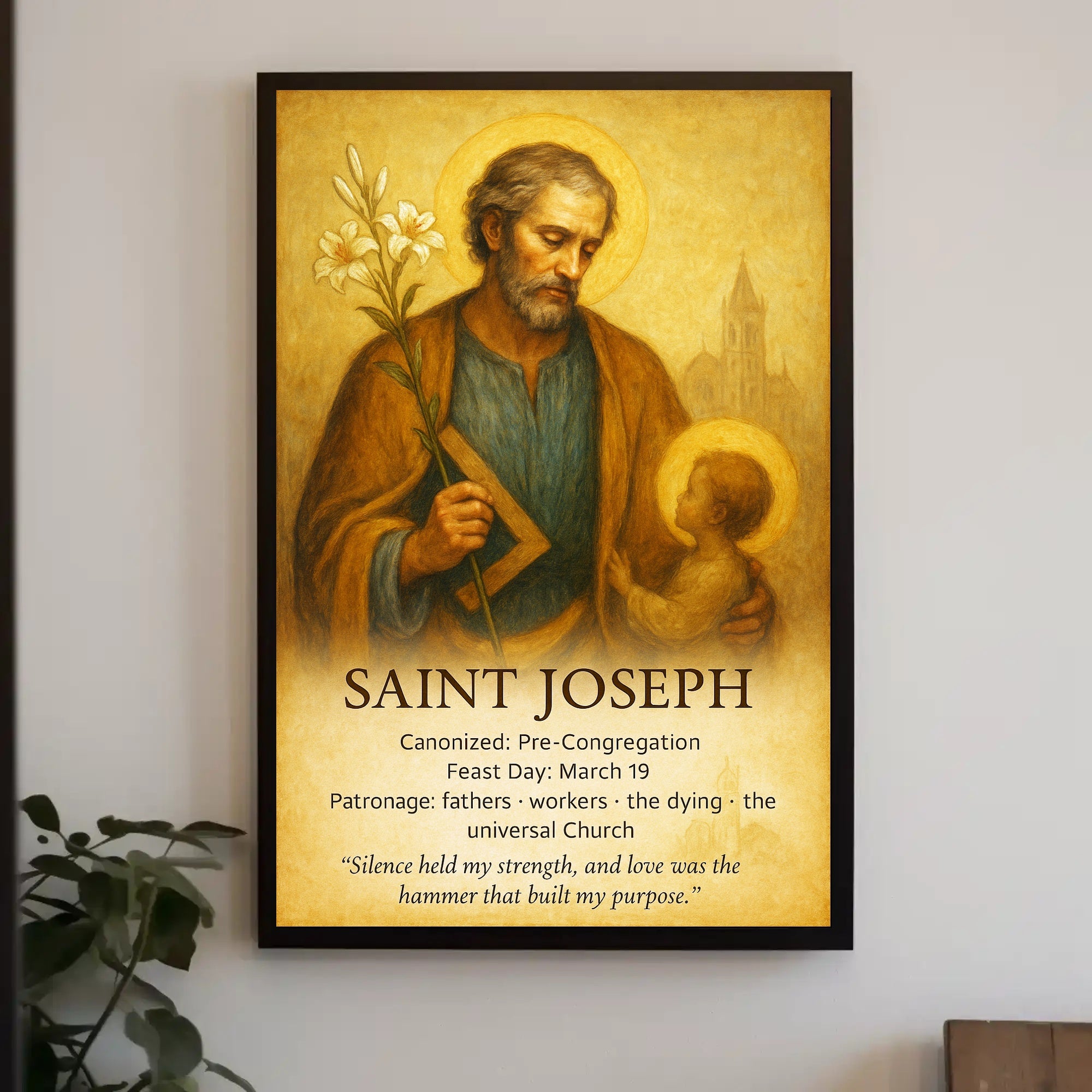 Saint Joseph Patron of Fathers and Workers Poster PosterGoat