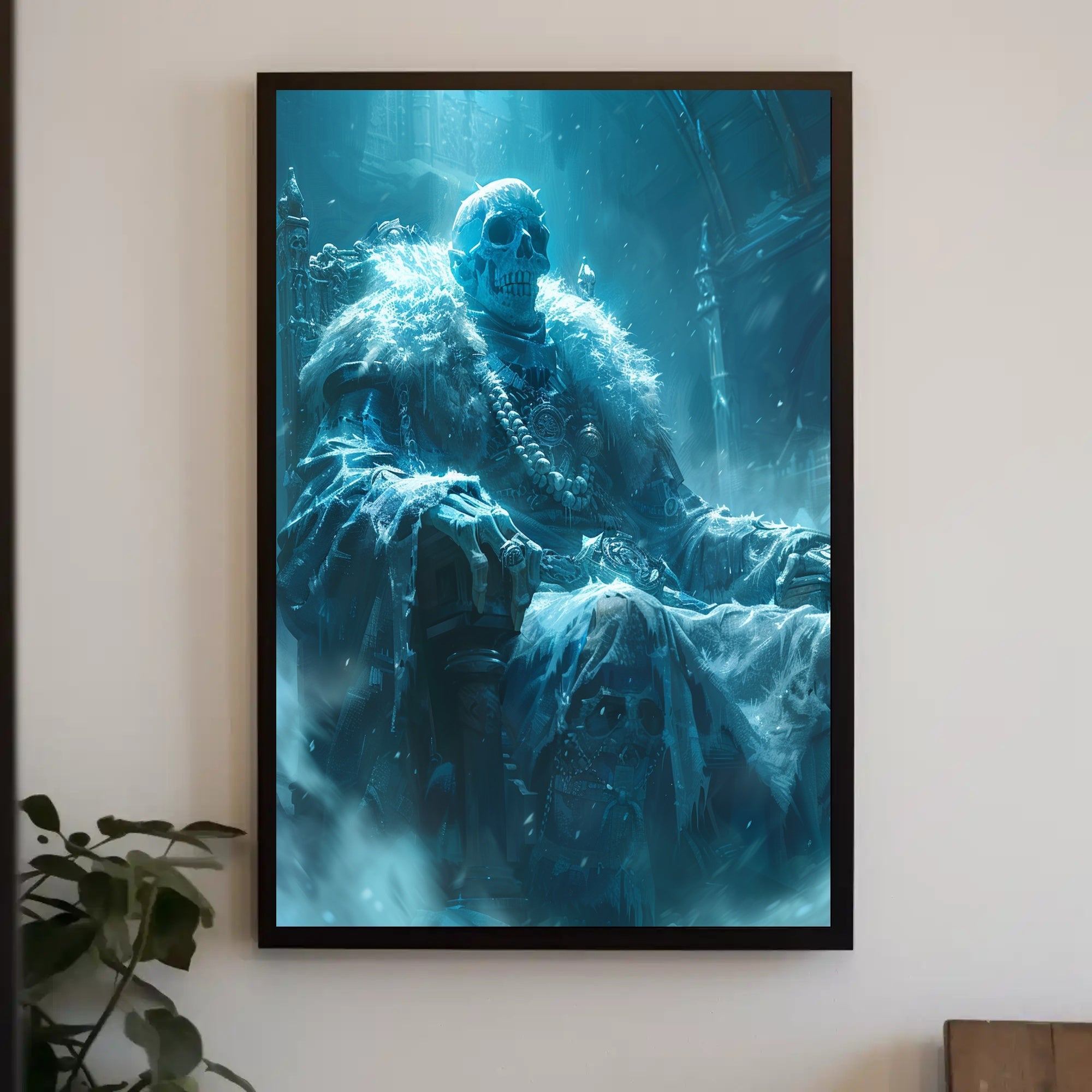 Eternal Winter King on His Frozen Throne Fantasy Poster PosterGoat