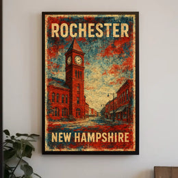 Rochester New Hampshire Wanderlust Minimalist Poster