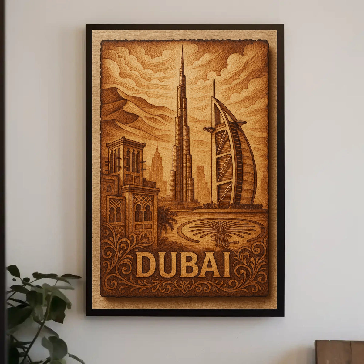 Dubai Cityscape Poster Fusion Of Tradition And Modernity