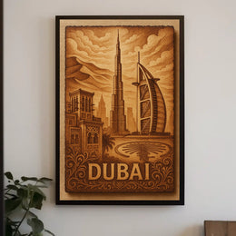 Dubai Cityscape Poster Fusion Of Tradition And Modernity