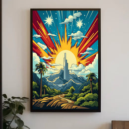 Tropical Mountain Path Scenery - Travel Poster