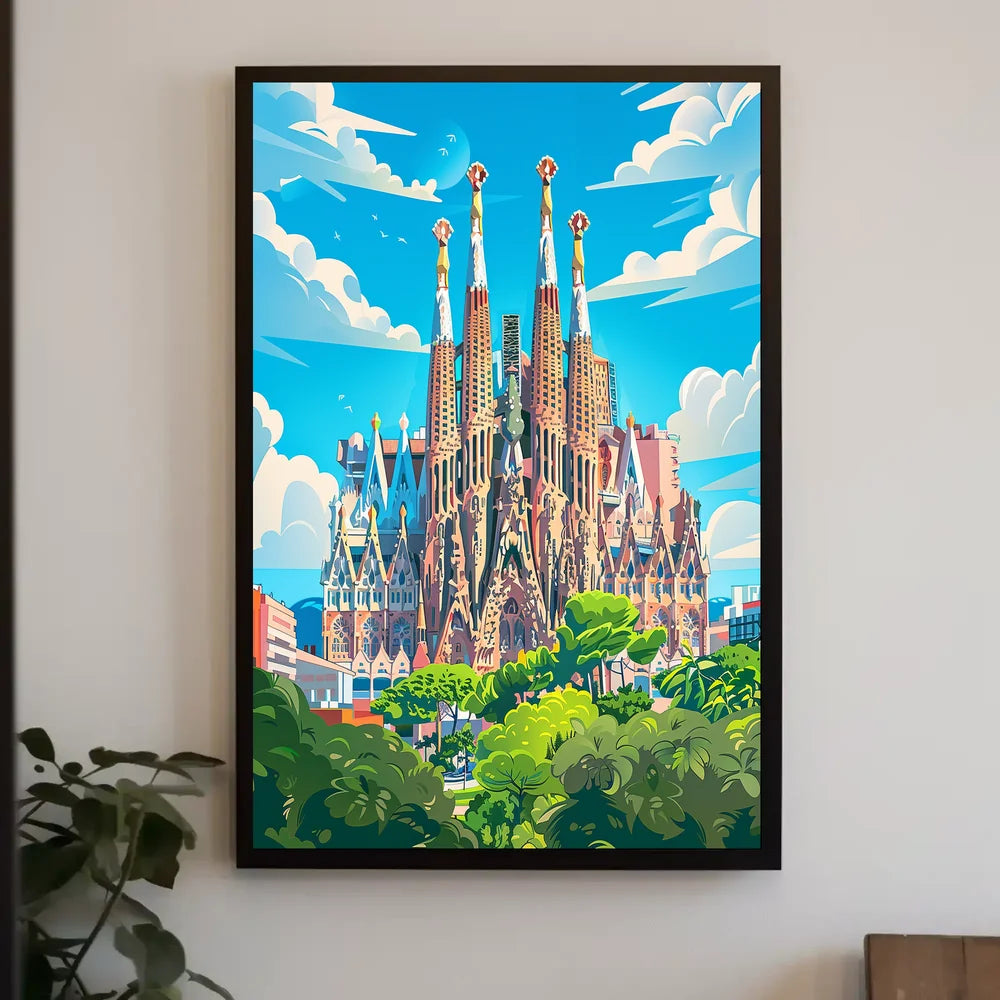 Sagrada Família Vibrant Barcelona Art Poster Print