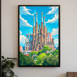 Sagrada Família Vibrant Barcelona Art Poster Print