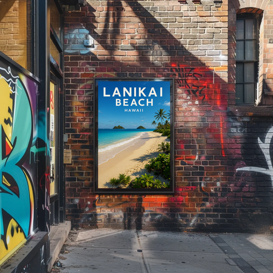 Lanikai Beach Hawaii Turquoise Waters Scenic Poster