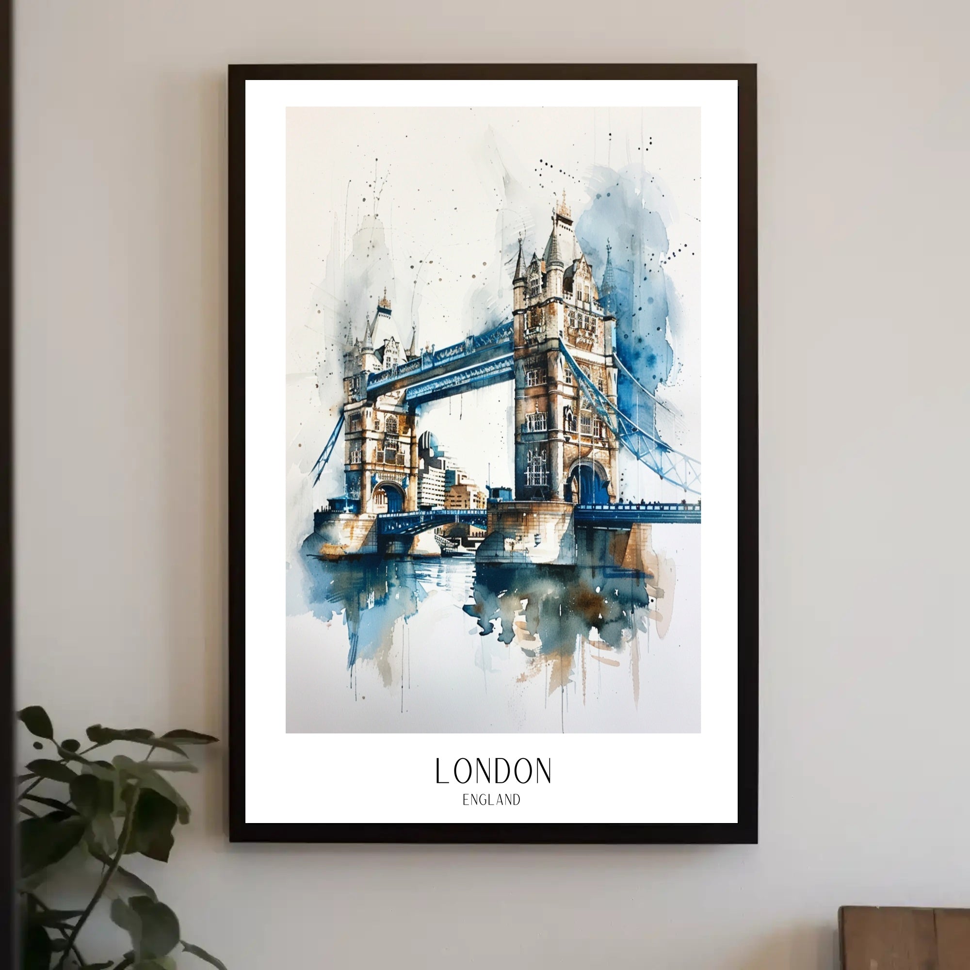 Tower Bridge Watercolor Urban Cityscape Poster PosterGoat