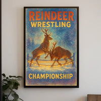 Reindeer Wrestling Championship: Enchanting Fantasy or Mythology Poster