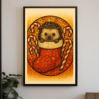 Hedgehog Holiday Cheer Poster