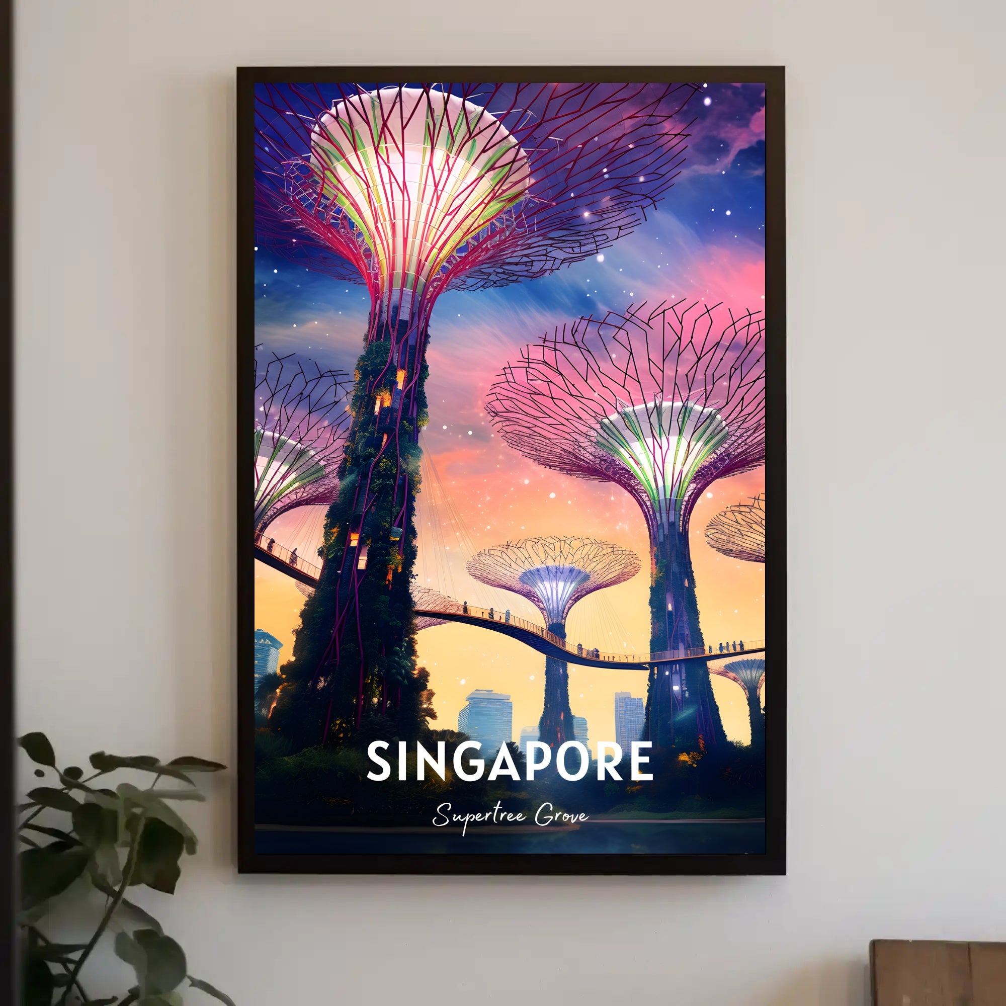 Supertree Grove Sunset in Singapore Urban or Cityscape Poster