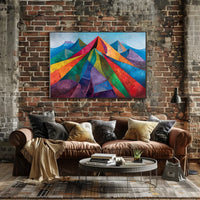 Abstract Geometric Mountain Landscape Poster Art Print