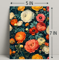 Floral Harmony in Modern Vintage Artistic Poster