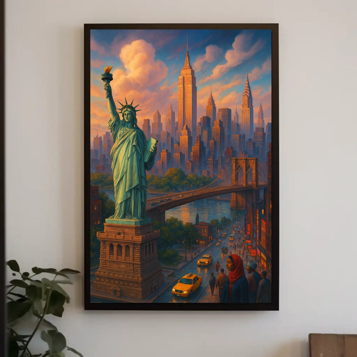 New York City Dreams Skyline Poster Modern Wall Art