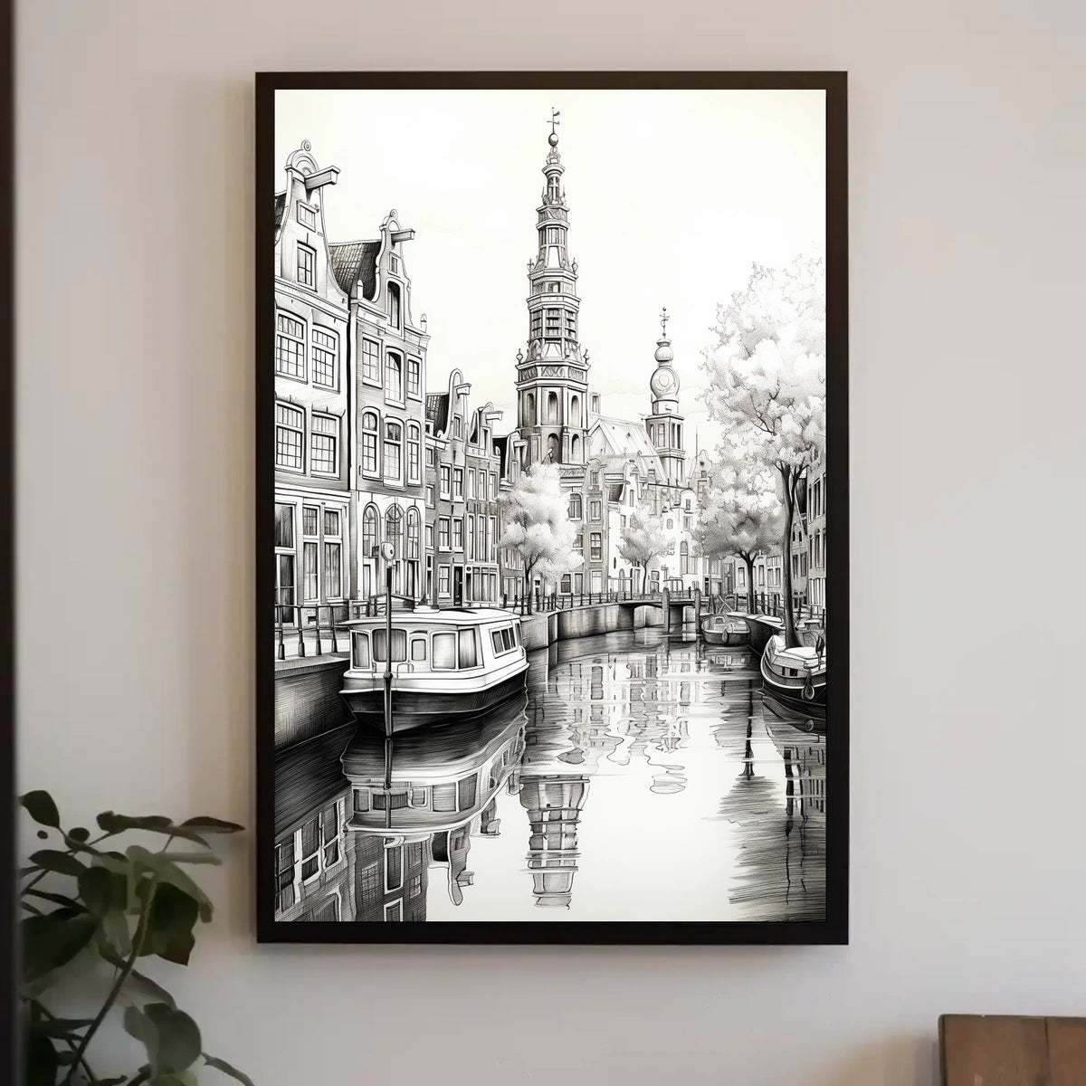Amsterdam Scenic Canal Travel Poster