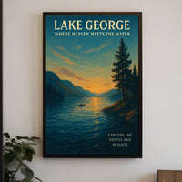 Lake George Sunrise Tranquility Poster Vintage Wall Art