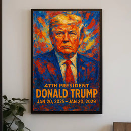 Trump Visionary Patriotism Red Blue Impressionism Poster