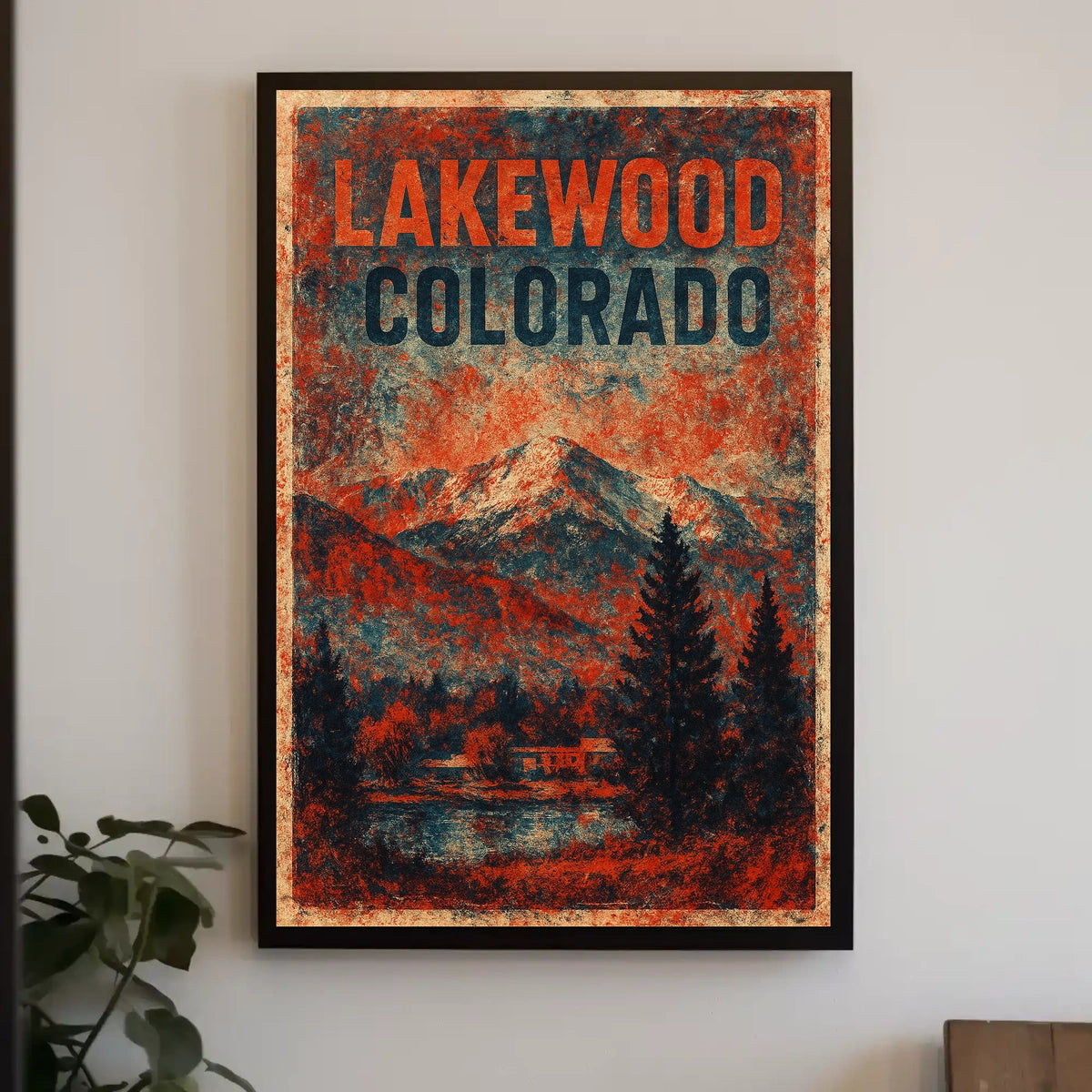 Lakewood Colorado Vintage Travel Art Deco Nostalgic Explorer Collector Home Decor Poster