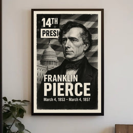 Franklin Pierce 14th President of the United States Digital Montaje Poster