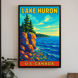 Lake Huron Travel Poster