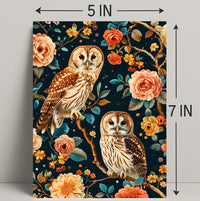 Owls And Blossoms William Morris Art Poster
